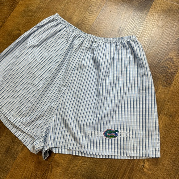 Vtg Y2K Florida Gators Boxer Shorts Sz S/M Blue White Stripe Plaid - Picture 4 of 9